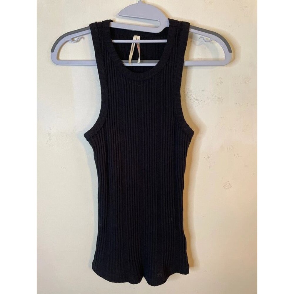 Anthropologie Black Ribbed Tank Top